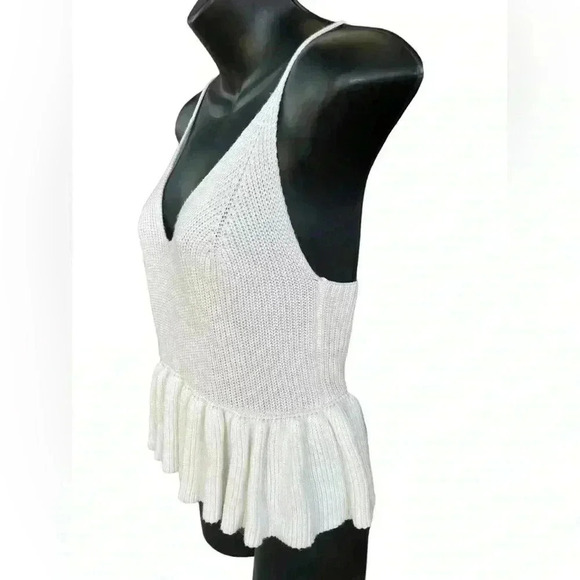 Unbranded women’s Sleeveless knit ruffle hem, tank tops v neck crop vest sweater - Picture 4 of 7